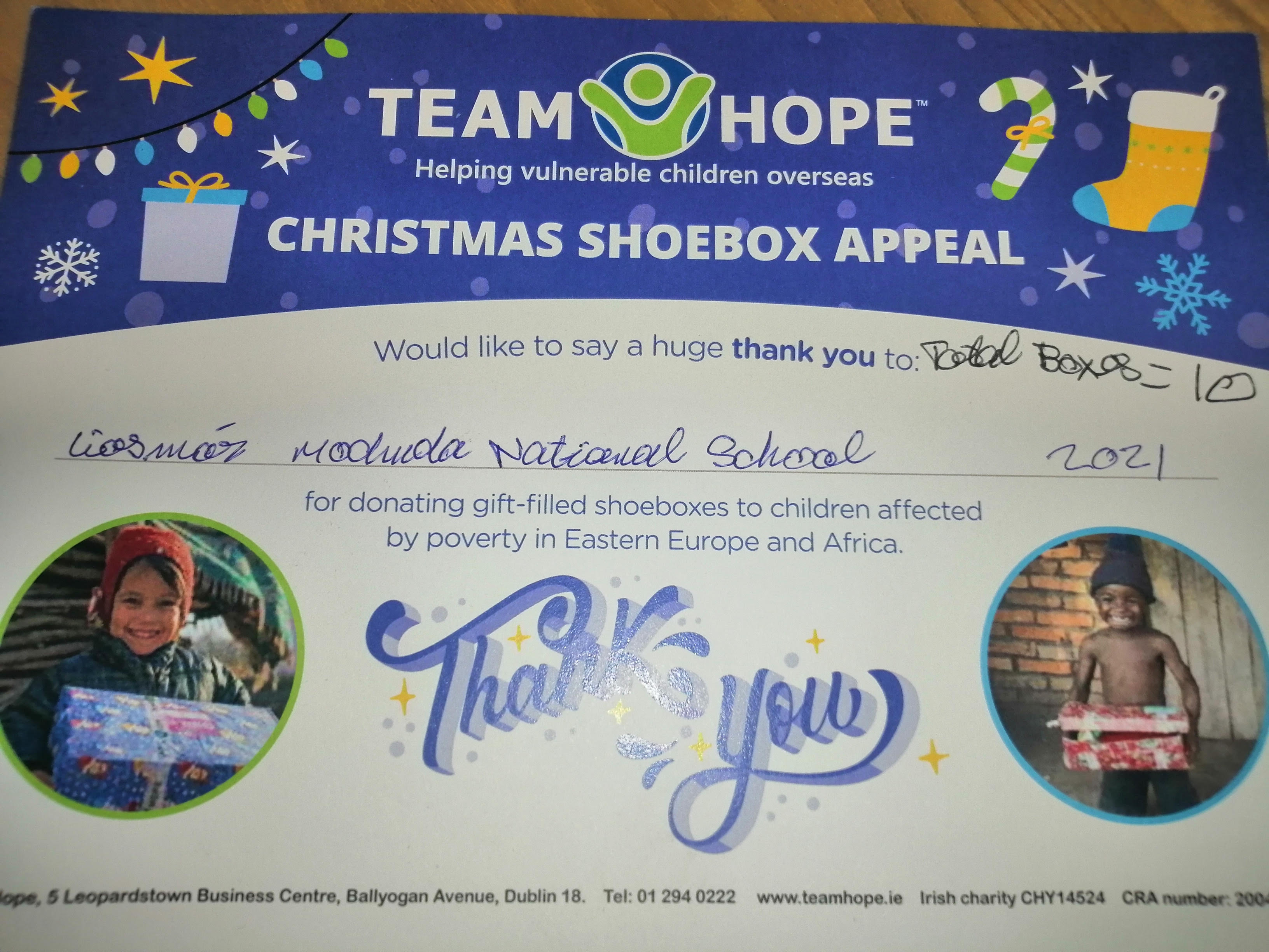 Team Hope Christmas Shoe Box Appeal